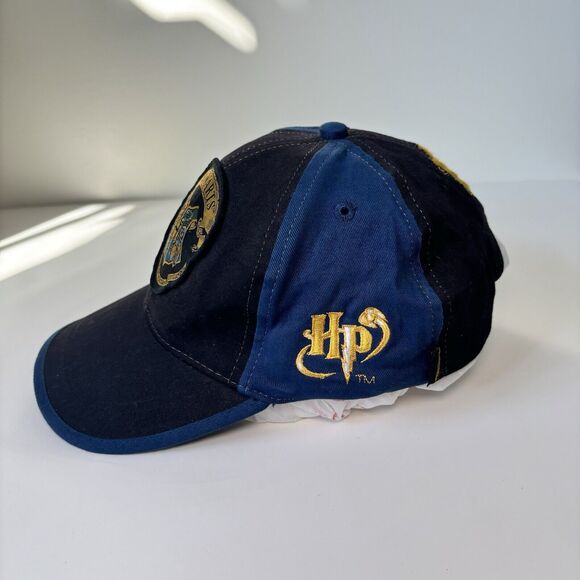 VTG 2001 Harry Potter Hogwarts Crest Hat Black Adjustable Strapback Baseball Cap - Picture 3 of 12